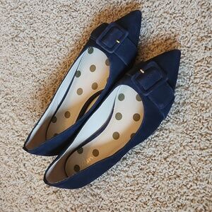 Navy Pointed Flats